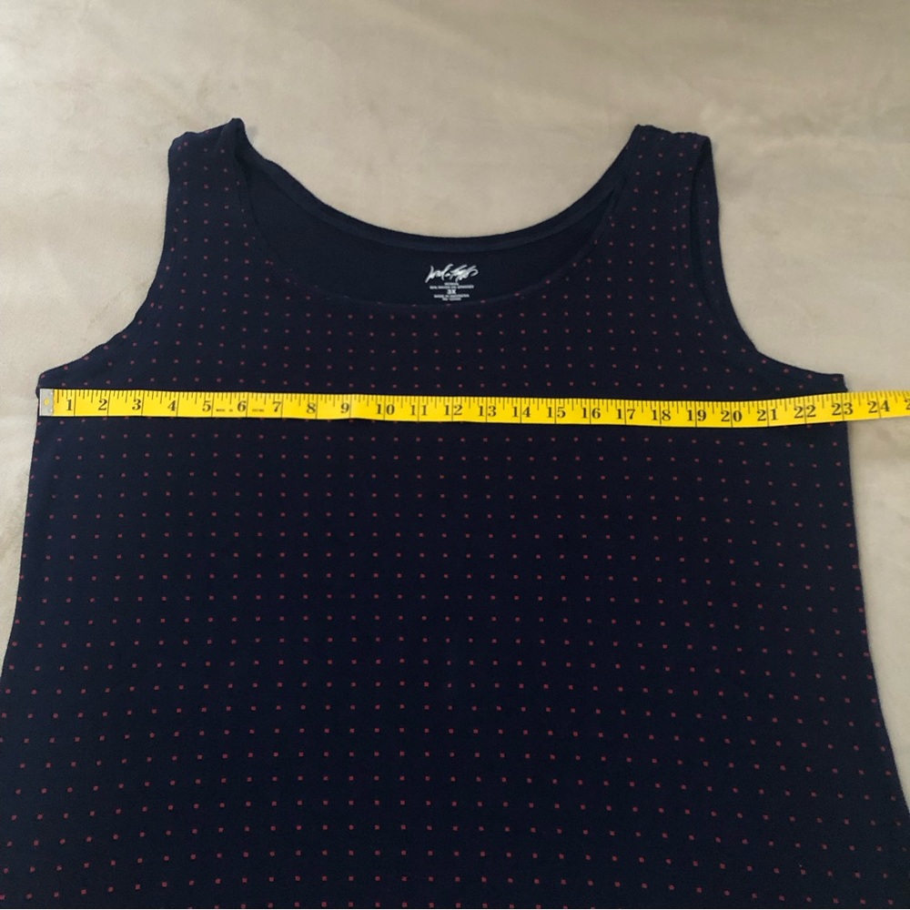 Lord Taylor Womens Tank Top Plus Size 3X LOT OF 2 Navy Blue Print & Brown Solid - Picture 4 of 13